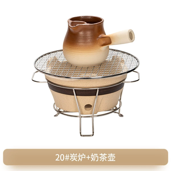 20# charcoal stove + spray color milk tea pot + shelf + net