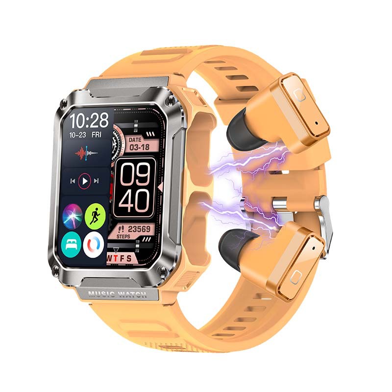 Cross-border T93 smart watch headset 2-in -1 Bluetooth call exercise heart rate blood pressure men's watch anti-fall hard