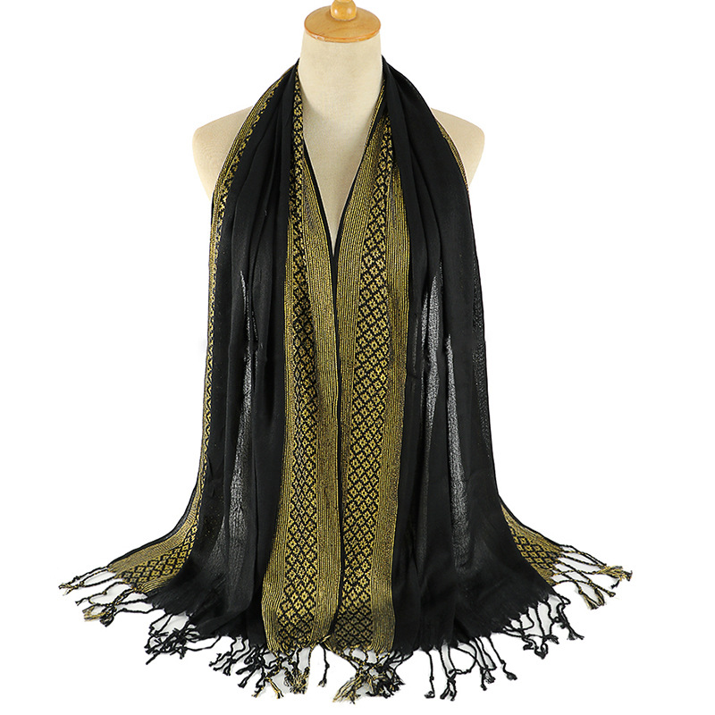 Women's Simple Style Color Block Cotton Scarf display picture 4