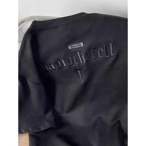 Leather-like Short Sleeve T-Shirt for Men - 2025 New Arrival American Men's Fashion T-Shirt - Loose Fit Streetwear Student Half Sleeve Top