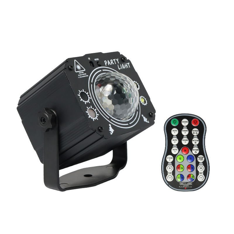 Nueva lámpara de proyección láser LED lámpara colorida BOLA MÁGICA KTV atmósfera etapa iluminación estudio en vivo controlado por voz luz estroboscópica