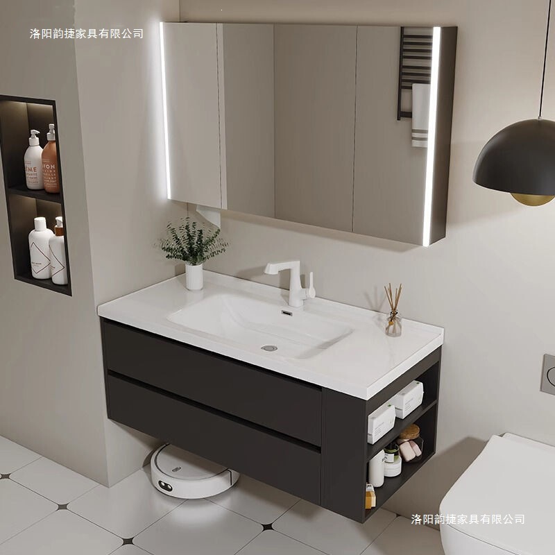 Bathroom Cabinet with Integrated Ceramic Basin, Washbasin Countertop, Integrated Bathroom Cabinet, Washbasin Cabinet Combination, Bathroom Cabinet Washbasin