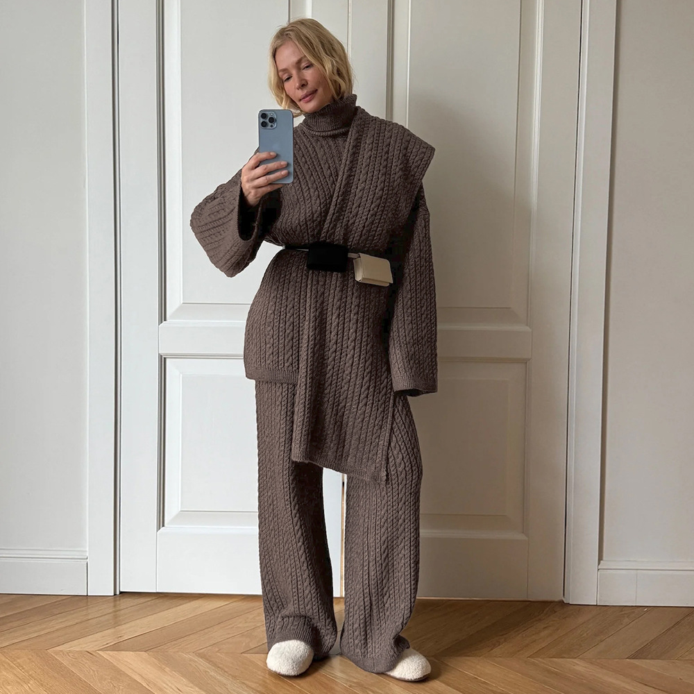 Cross-Border Soft Knitted For Women, Europäisch-Amerikanischer Stil, 2025 Herbst/Winter Neuer Zopfstrickpullover und_voghion.com