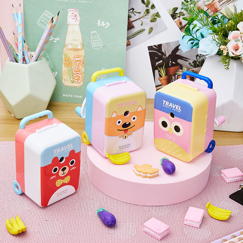 Sacapuntas de equipaje personalizado OEM, sacapuntas de regalo, sacapuntas de mano para estudiantes, sacapuntas autocebantes