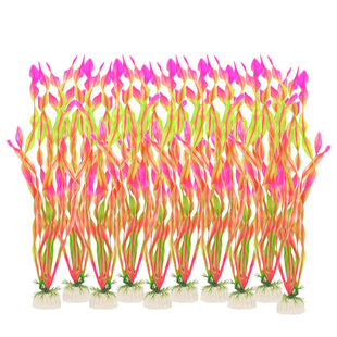 Family Box fish tank artificial aquatic plants decoration fake aquatic plants landscape plastic seaweed grass 10 pieces 1 pack green plant ornaments