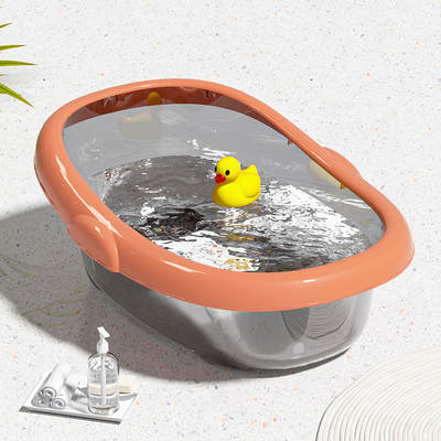 Baby bath basin large plastic transparent washbasin children newborn baby laundry washbasin cat litter pet bathtub