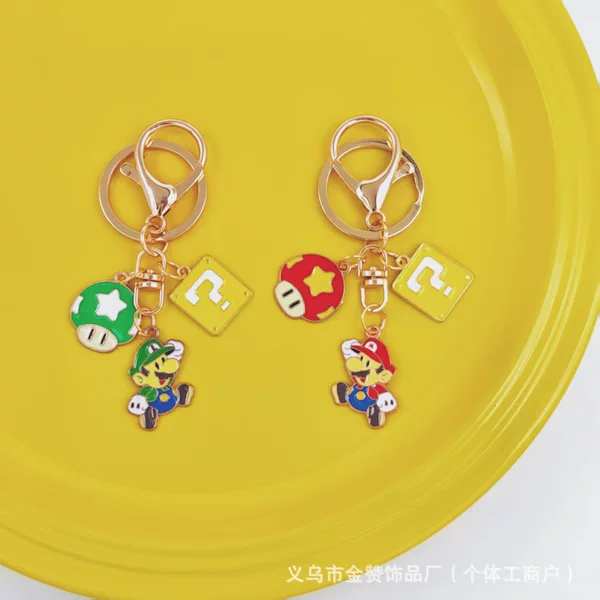 Mario Creative Super Mario Keychain Metal Pendant Accessories Bag Student Charms Peripheral Small Gifts