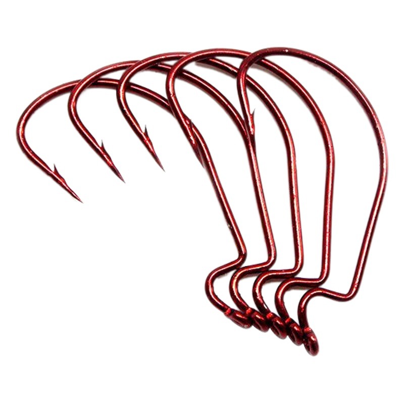 Ancho vientre curvado gancho de manivela al por mayor Luya gancho cebo suave gancho de púas punta afilada material anzuelo accesorios de artes de pesca