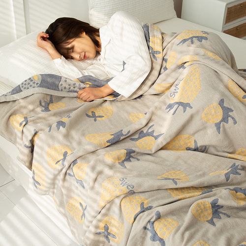 Five-layer pure cotton gauze towel quilt sheet  new single and double air-conditioned quilt sofa cover lunch break summer cool quilt