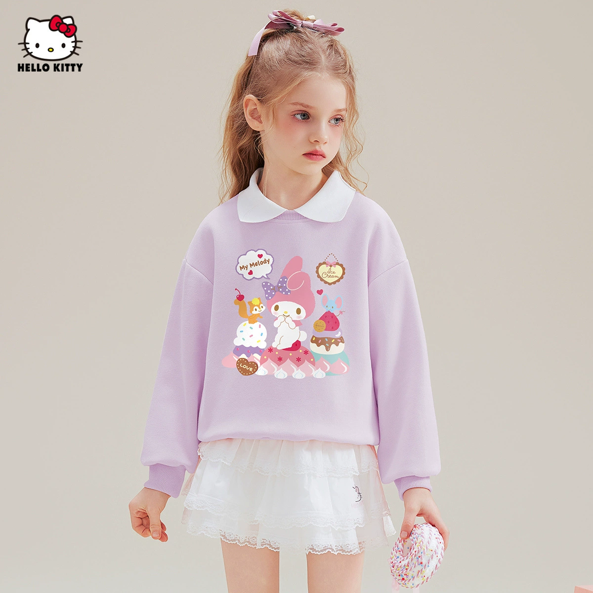 HelloKitty девушка Мелоди ip свитера с принтом 2025 новый повседневный удобный иностранный топ