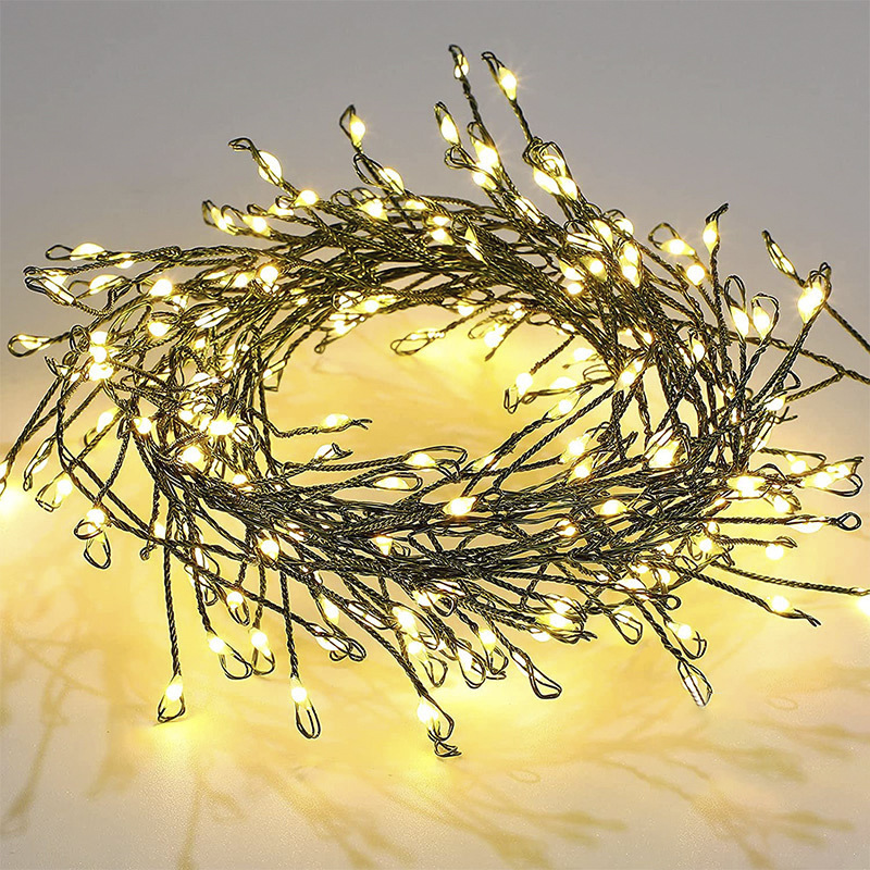 Nueva luz de cañón de látigo LED de Navidad, luz de cadena de alambre de cobre, luces de decoración de patio de vacaciones interiores y exteriores, luces de Navidad al por mayor