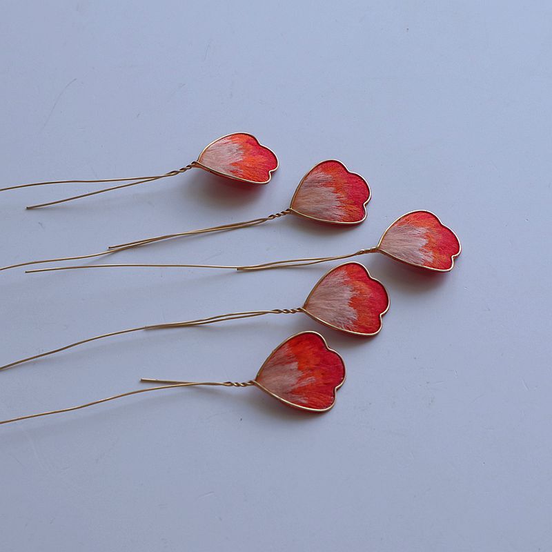 纯手工蚕丝绒花掐丝发饰花片叶片点缀diy饰品配件耳环半成品材料|undefined