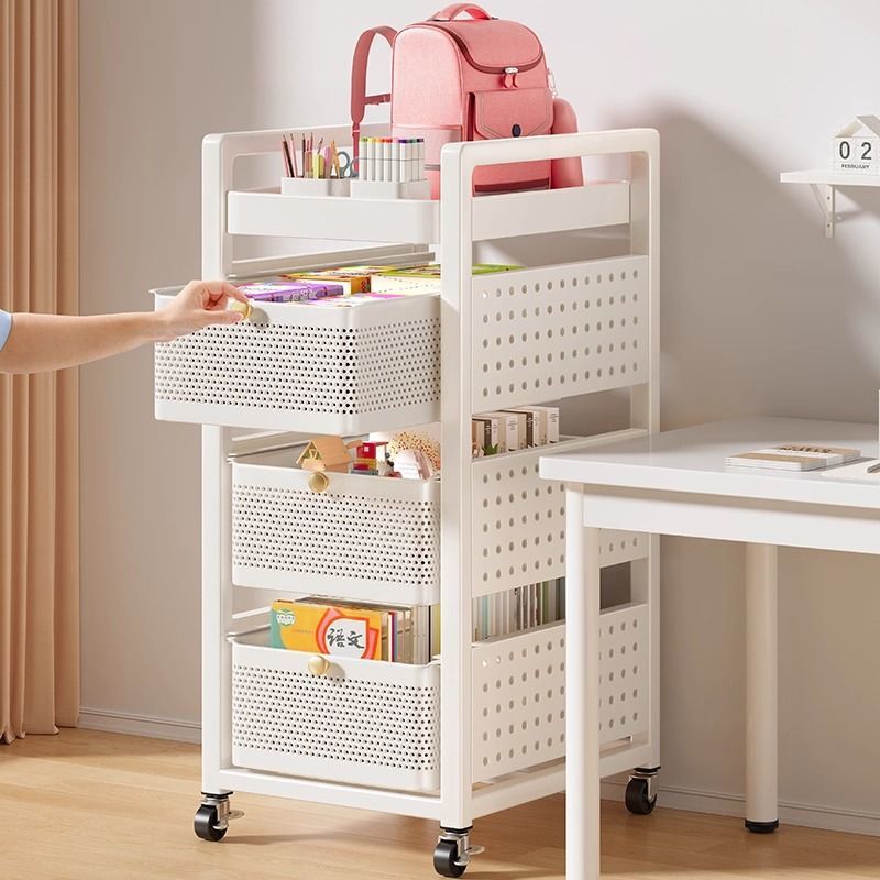 School Bag Storage Rack Household Multi-Layer Small Table Pulley for Books and Snacks Storage Rack Removable Kitchen Trolley School Bag Storage Rack Household Multi-Layer Small Table Pulley for Books and Snacks Storage Rack Removable Kitchen Trolley