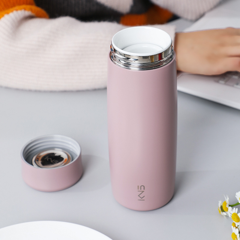 【非コーティング】本物陶磁器内胆保温カップ男性女性携帯車載高颜値カップティーネット付きカップ|undefined