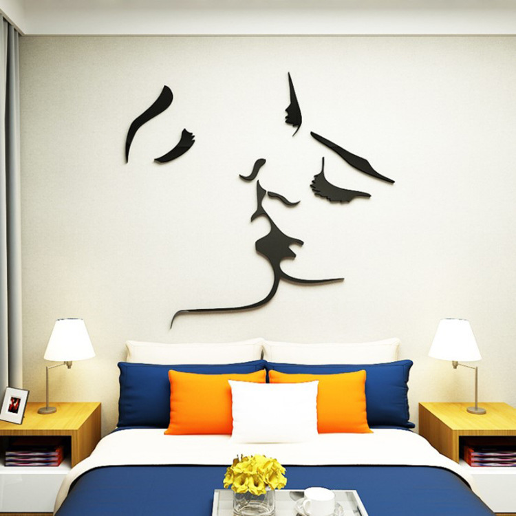 Cross-border Warm Romantic Kiss Couple Kiss Acrylic 3d Wall Stickers Bedroom Bedside Decorative Wall Stickers Cross-border Warm Romantic Kiss Couple Kiss Acrylic 3d Wall Stickers Bedroom Bedside Decorative Wall Stickers