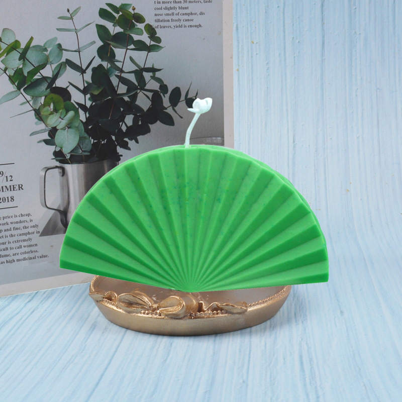 Tridimensional Shell aromaterapia vela molde de silicona DIY plegable ventilador jabón hecho a mano molde epoxi fondant molde