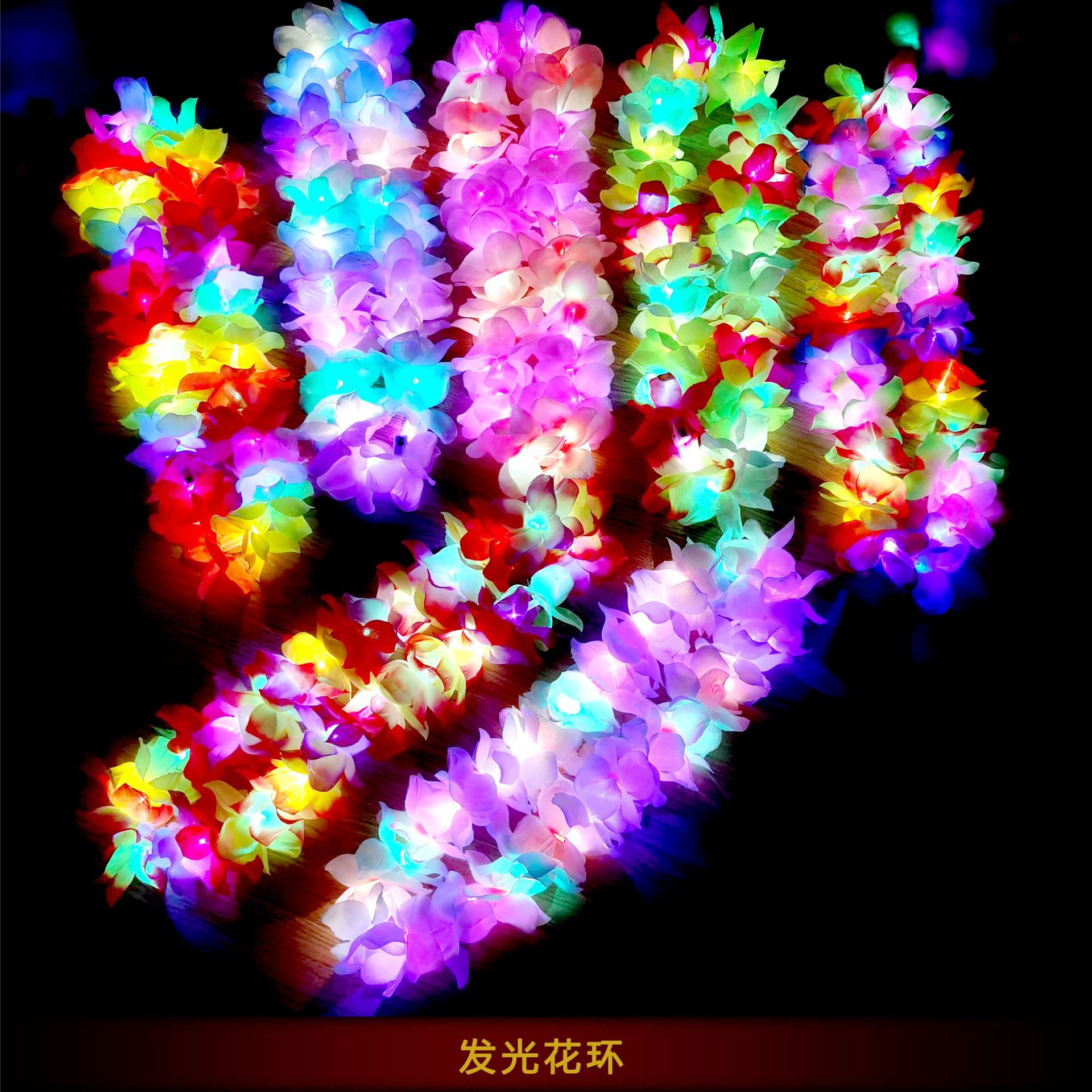 Luminous New Thickened Hawaiian Flower Garland for Adults and Children Stage Performance Festival Party Dance Photo Props