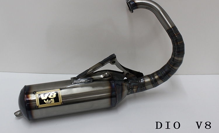 Cross-Border Export of Stainless Steel High-Temperature Resistant V8 Short Exhaust Pipe Suitable for Dio Modified Motorcycle Exhaust Pipe V8-Dio