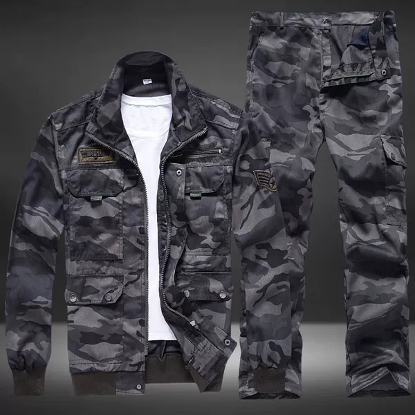 Gray Fan [Top + Pants] Nine Pockets