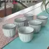 ₸Ru Kiln Petal Moon White Cup-6 pcs