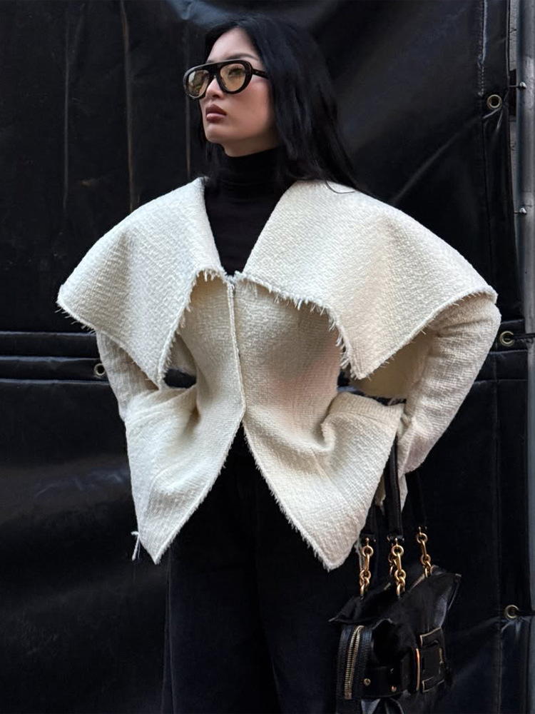 Cardigan de punto de color sólido de cuello grande 2025 primavera nueva moda elegante temperamento Amazon AliExpress venta caliente