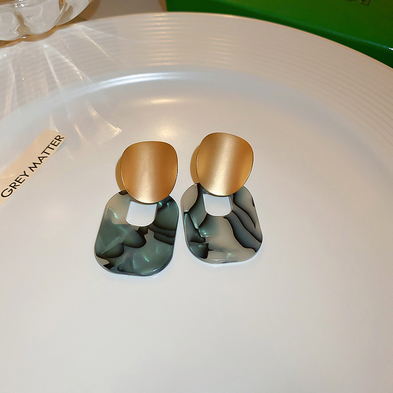 真金电镀银针豹纹星星圆圈耳环欧美潮流设计感耳坠气质氛围感耳饰详情24