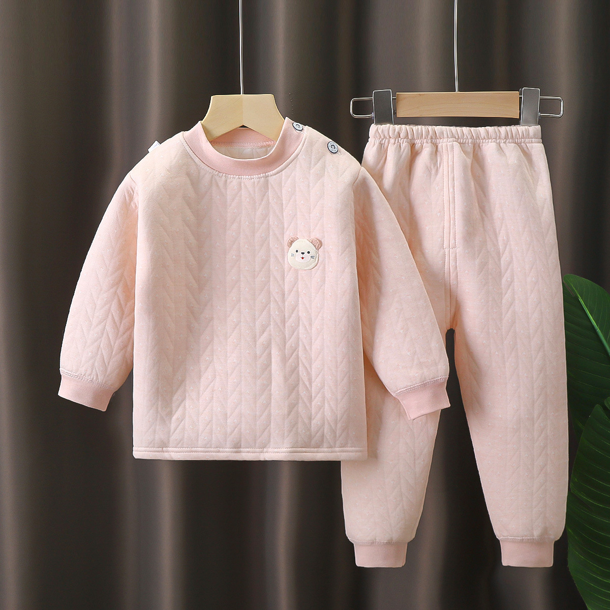 Ba lớp giữ ấm-màu hồng / Cỡ 90 chiều cao đề nghị 75-85cm