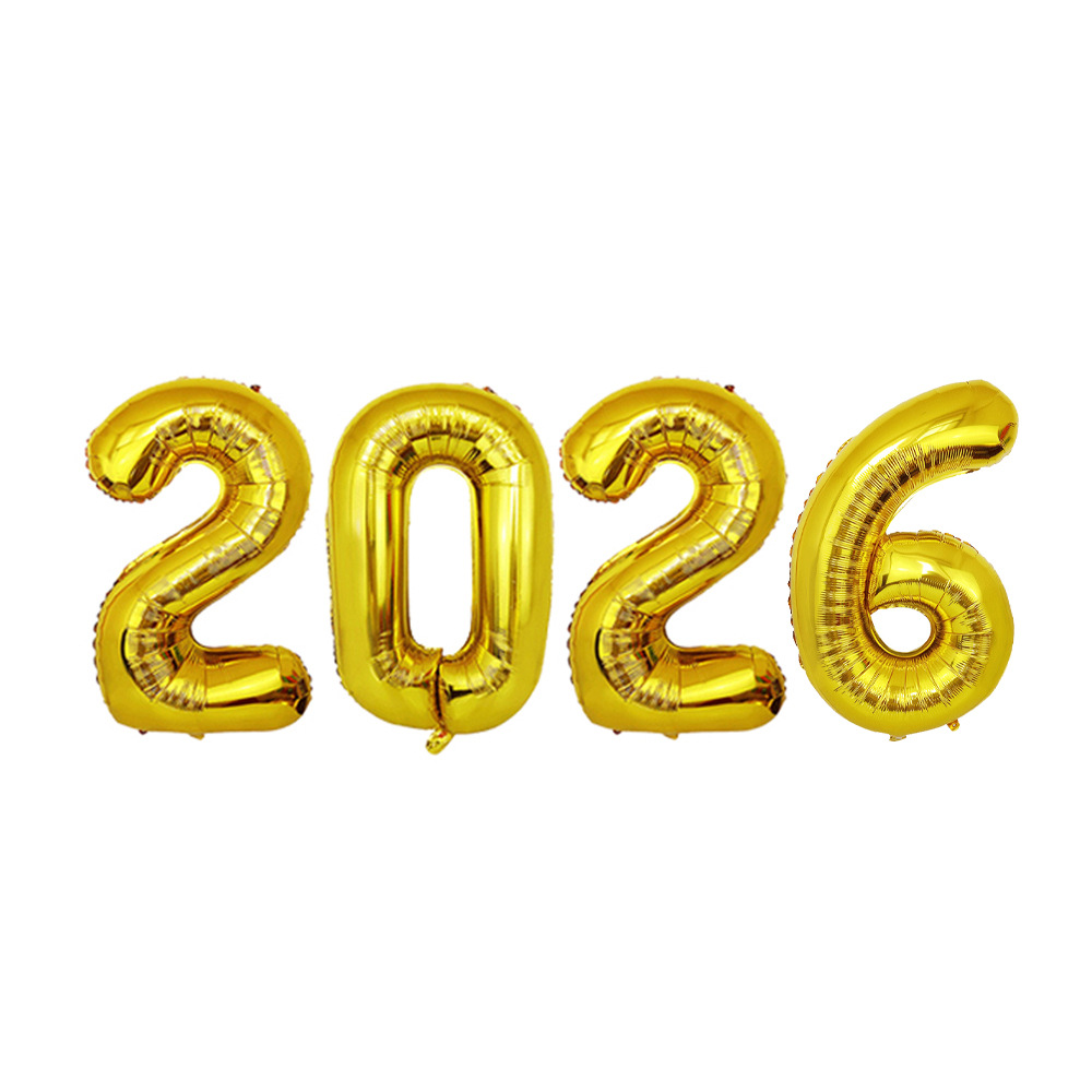 Globo de Año Nuevo Decoración Globo Venta al por mayor transfronteriza Fiesta de Año Nuevo Decoración Escena Película de aluminio Diseño de atmósfera de látex