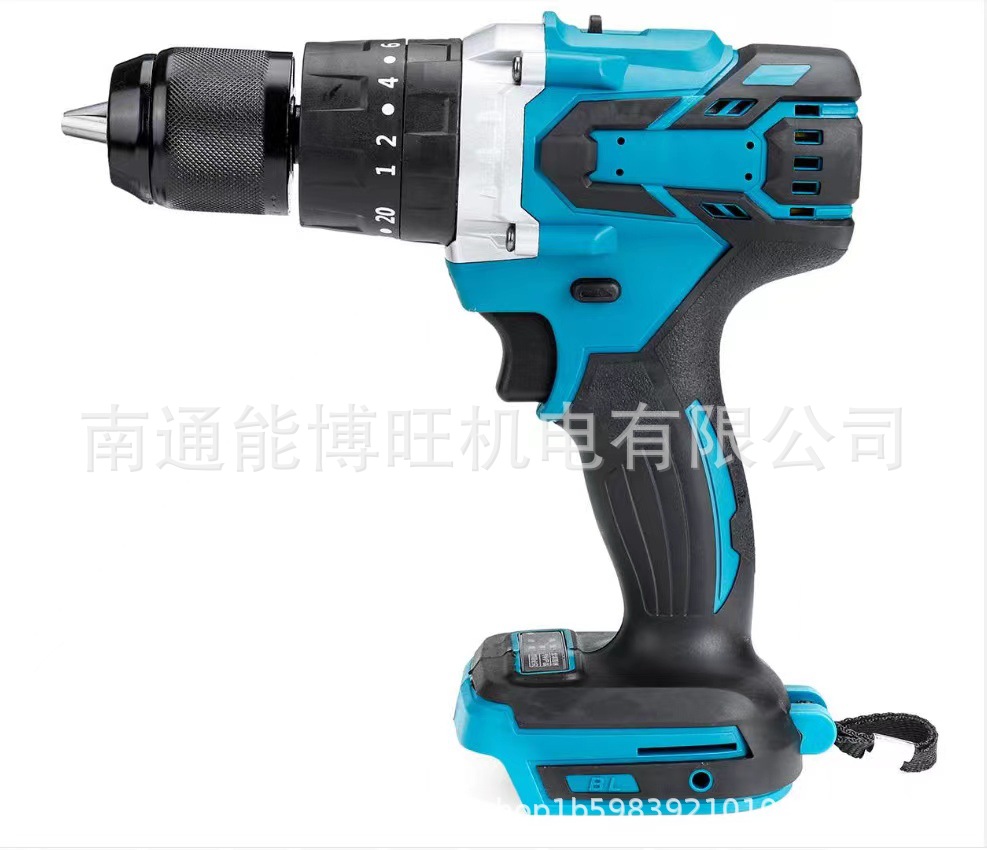 Fábrica al por mayor sin escobillas de litio taladro eléctrico 13mm taladro de impacto multifunción taladro de pistola recargable de alta potencia taladro de acero de color