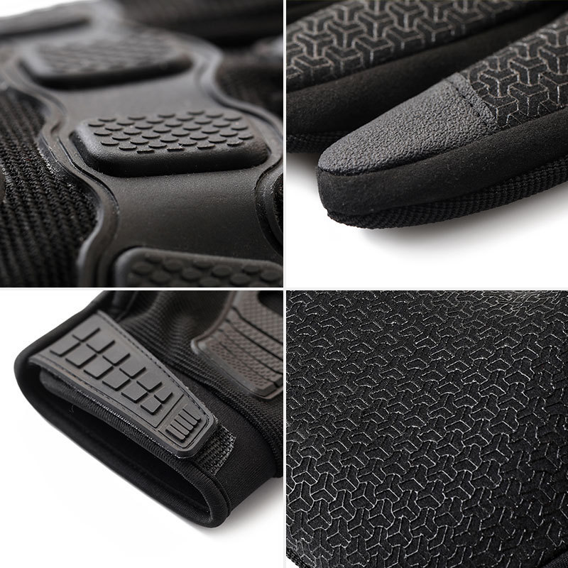 Guantes tácticos para exteriores de los hombres con fugas de goma engrosadas, pantalla táctil, deportes de montañismo, protección de dedos completos, guantes de ciclismo antideslizantes