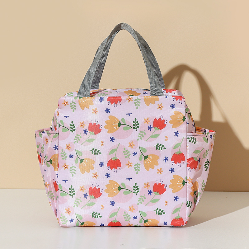 Doble bolsillo de flores rosa