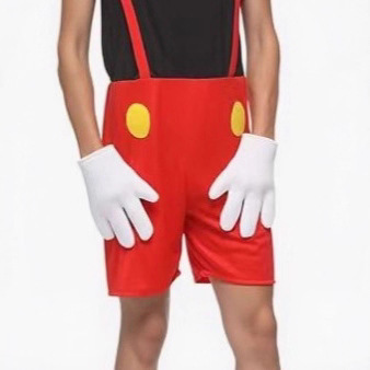 Cross-Border Halloween Costume European and American Anime Cosplay Mickey Mouse Shorts Loose Versatile Adult Elastic Band Knee-Length Shorts Cross-Border Halloween Costume European and American Anime Cosplay Mickey Mouse Shorts Loose Versatile Adult Elastic Band Knee-Length Shorts