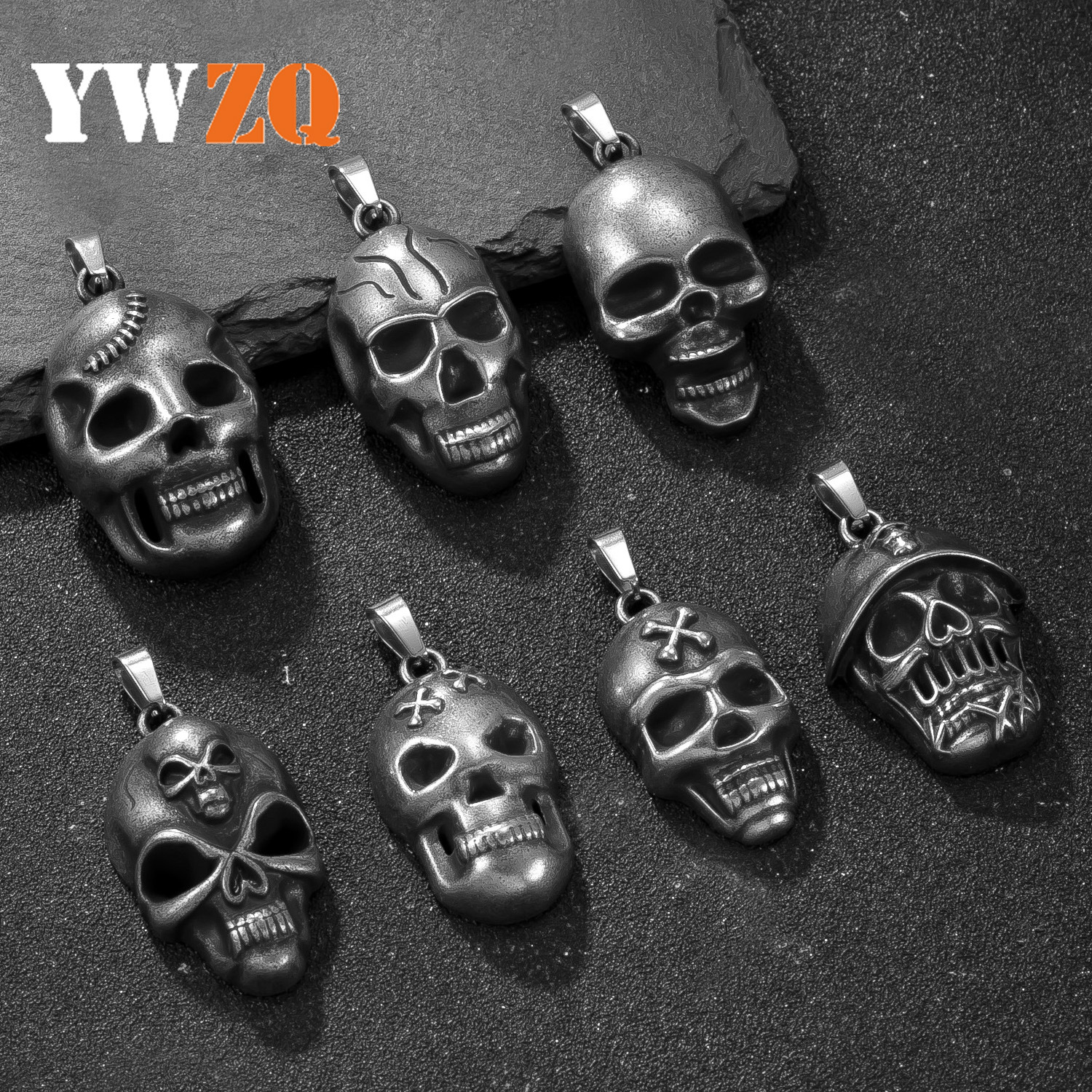 Colgante único Joyas de fundición de acero inoxidable transfronterizas Accesorios de collar de calavera Personalidad Exageración Fábrica de accesorios de joyería de bricolaje