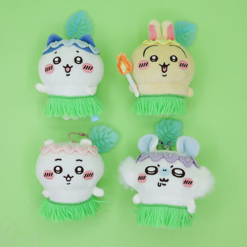 Japanese-style new self-deprecating bear movie series, Mermaid Island, hula skirt, and flower crown series, Usagi and Hachi plush toys