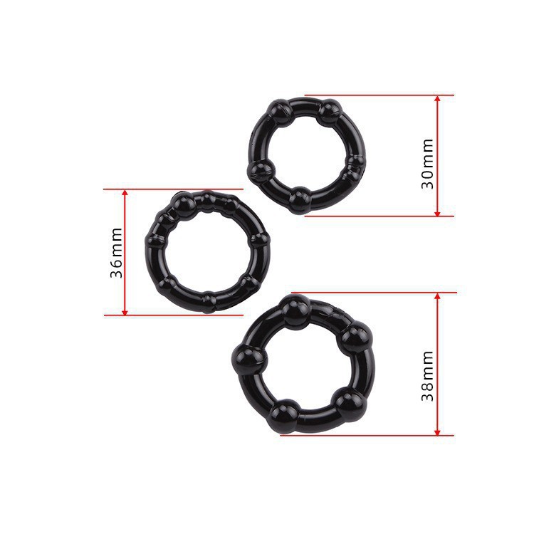 Bead Lock Penis Ring with Crystal Beads, Manual Delay Ring, Single Pack — detail image 2