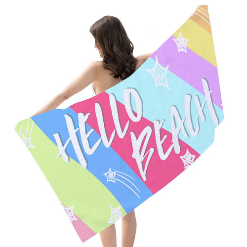 Foreign trade double-sided velvet microfiber beach towel printed beach towel beach swimming beach towel wholesale