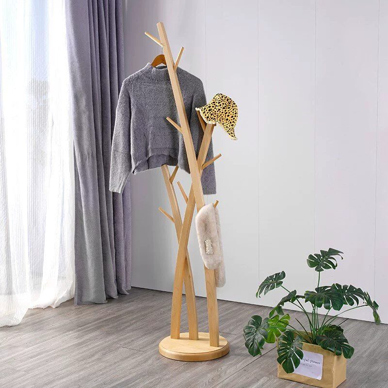 Вешалка для одежды из цельного дерева, напольная, интернет-знаменитость, креативная, для спальни, гостиной, дома, для подвешивания одежды, вертикальная, скандинавская, легкая, роскошная вешалка для одежды