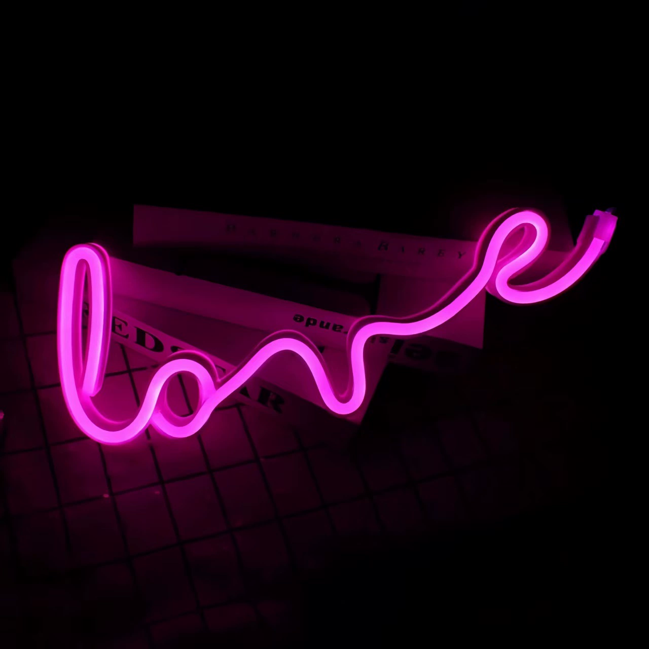 LED неоновая панель‑подвес, многоцветная, питание батарея + USB, для стены и стола