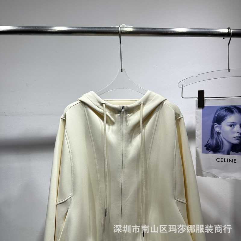 南油高端东大门时尚双拉链连帽卫衣短外套女春秋百搭小众上衣开衫|undefined