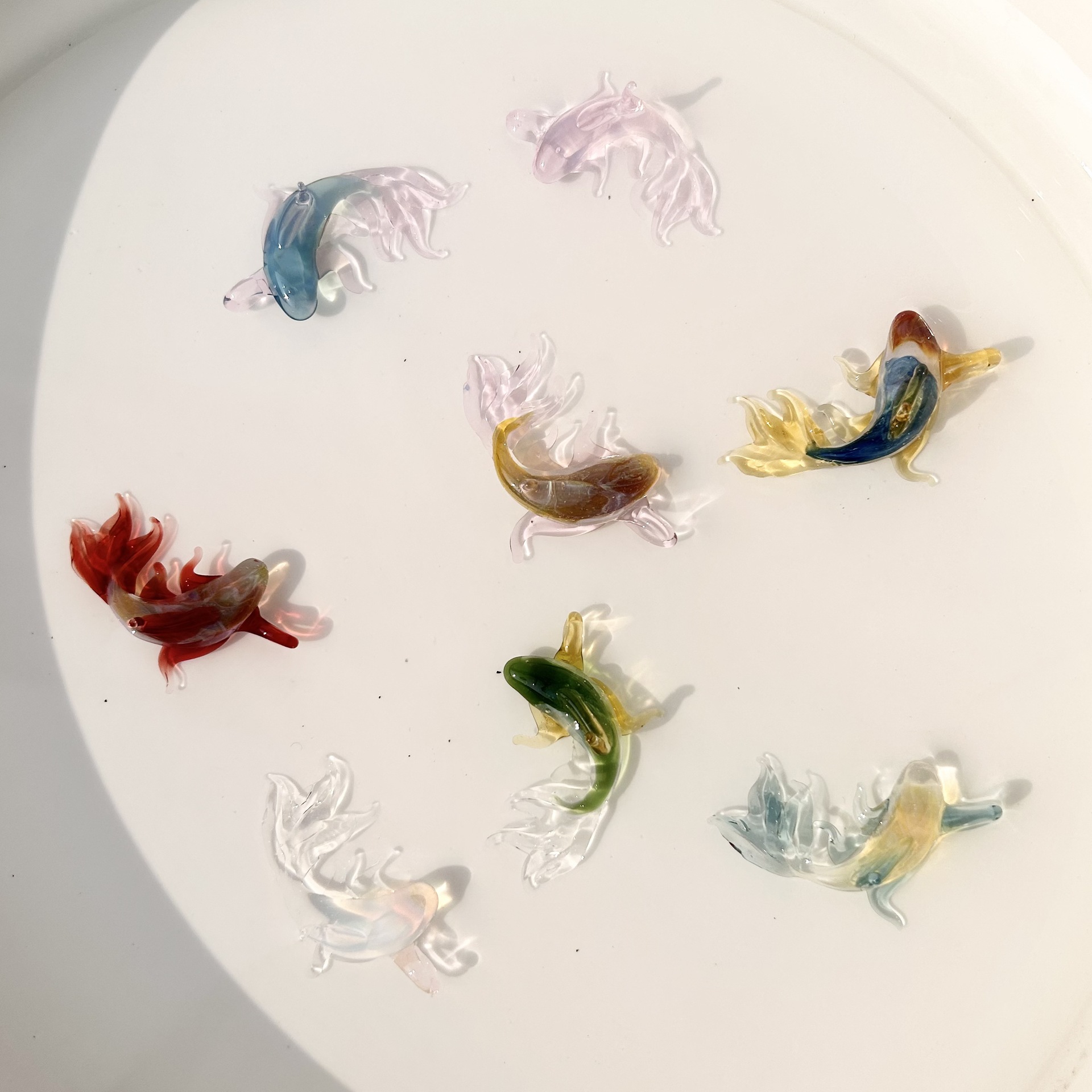 进口料琉璃可爱小锦鲤吊坠耳饰纯手工变色设计感小众轻奢玻璃饰品