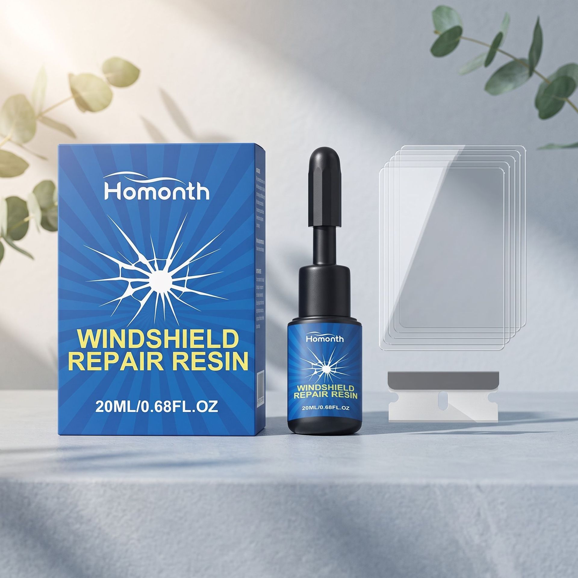 HOMONTH Car Windshield Care Kit Transparent Filler for Cracks and Gaps to Enhance Clarity