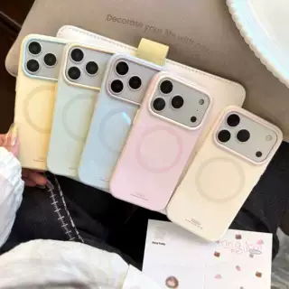小众简约磁吸适用苹果17pro max手机壳iphone18韩风ins软16马卡龙