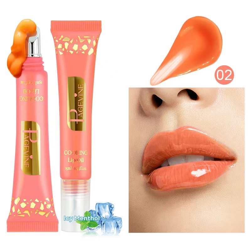 Bálsamo labial con color menta refrescante PAGE VINE, hidratante, nutritivo, reparador, con brillo perlado.