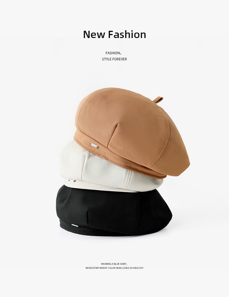 Neue schwarze Baskenmütze für Frühling und Herbst, Instagram-Internet-Prominente, Malermütze für Frauen im Sommer, kleines Gesicht, achteckig_voghion.com