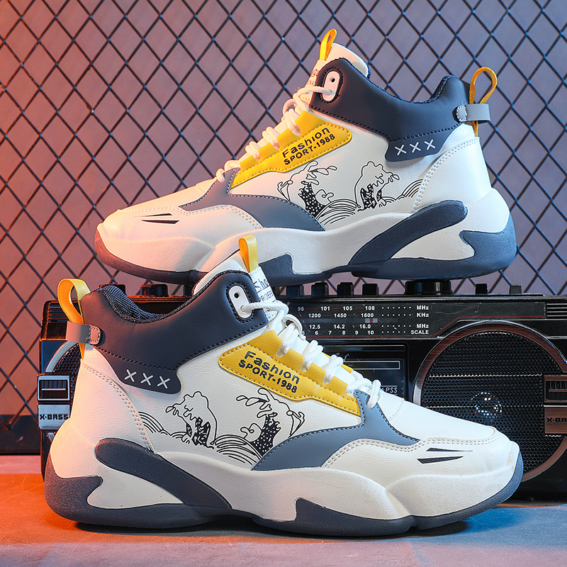 High-Top Men's Shoes Autumn and Winter 2023 New Korean Style Trendy Niche Basketball Sports Casual Dad Shoes High-Top Men's Shoes Autumn and Winter 2023 New Korean Style Trendy Niche Basketball Sports Casual Dad Shoes