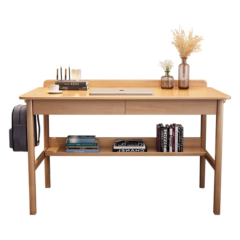Все Комбинация стола из массива дерева Книжная полка Простой современный компьютерный стол для домашнего офиса Письменный стол Обучающий стол для учащихся начальной и средней школы