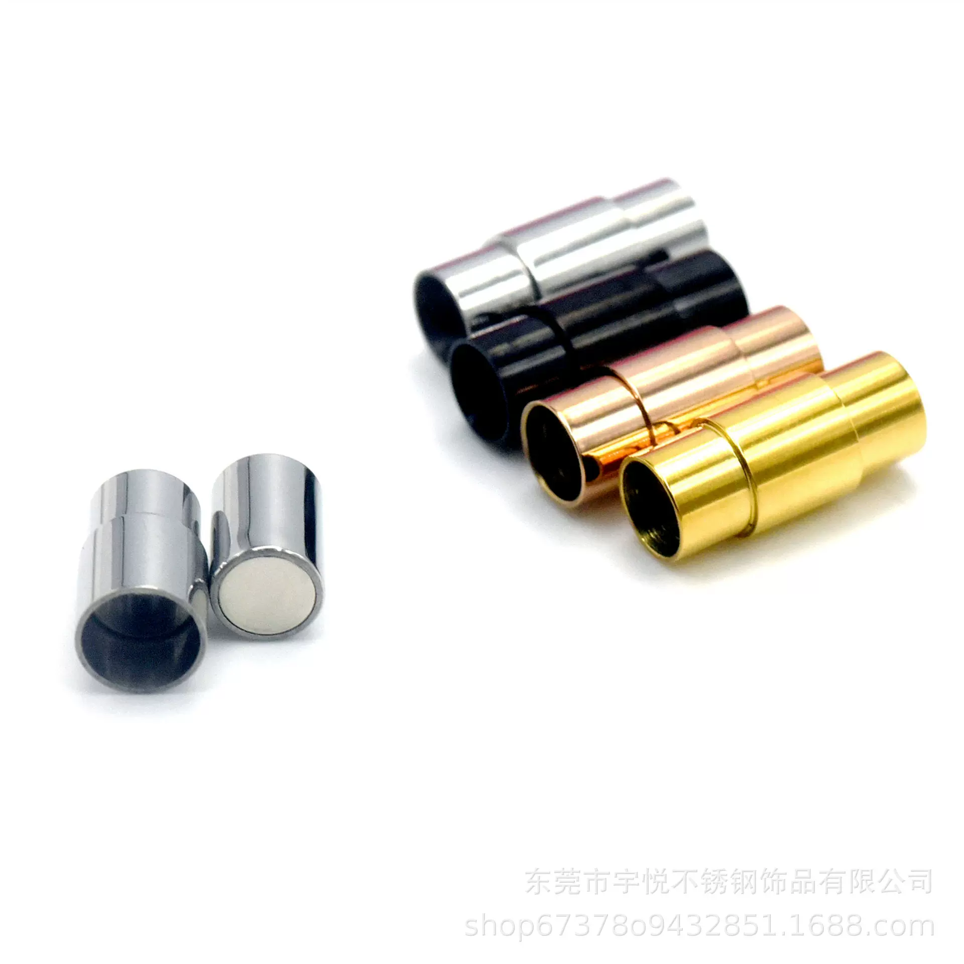 不锈钢磁铁扣薄款车轮扣皮绳手环手链连接扣首饰扣配件工厂