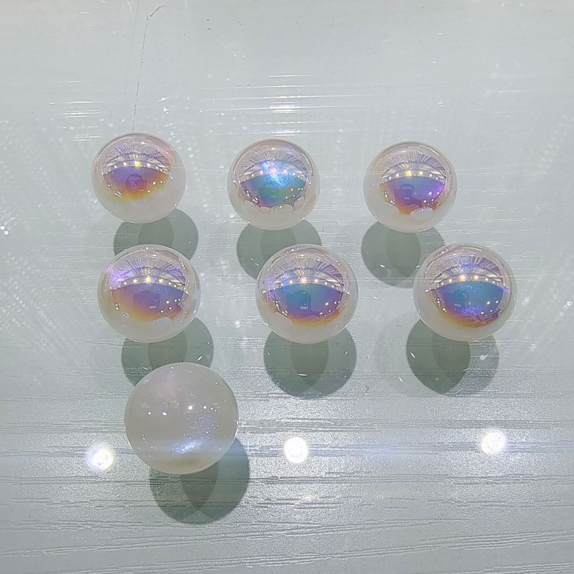 星空馬貝珠 平底單孔麵包珠仿珍珠飾品配件耳飾服飾吊墜DIY配件