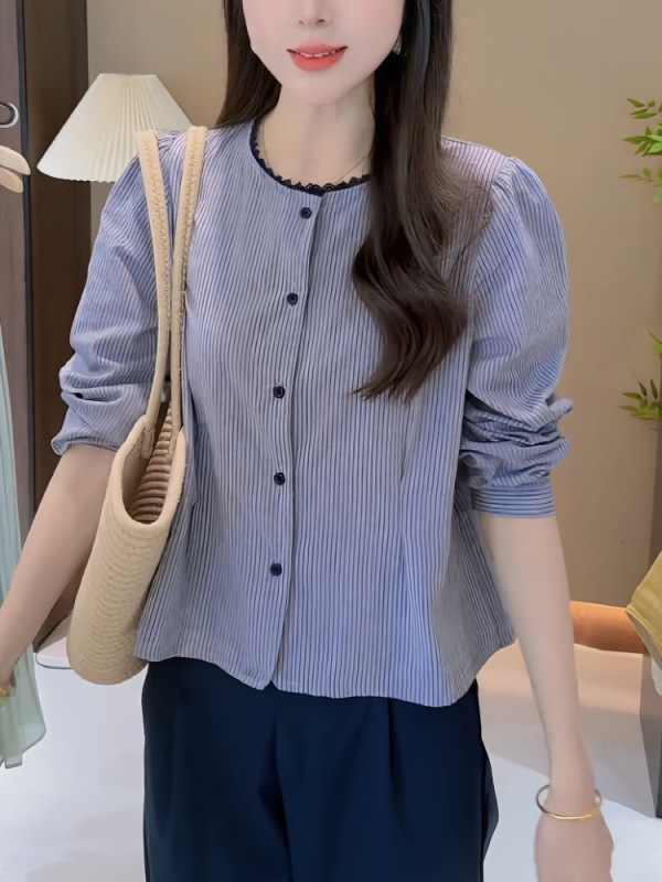 秋季高级感轻奢减龄洋气2025年宽松慵懒风衬衫女设计感小众上衣女|undefined