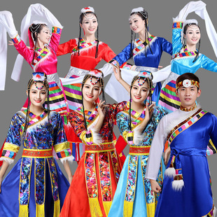 Xizang Dance Performance Costume Performance Costume Women's New Minority Costume Xizang Water Sleeve Adult Performance Men's Style